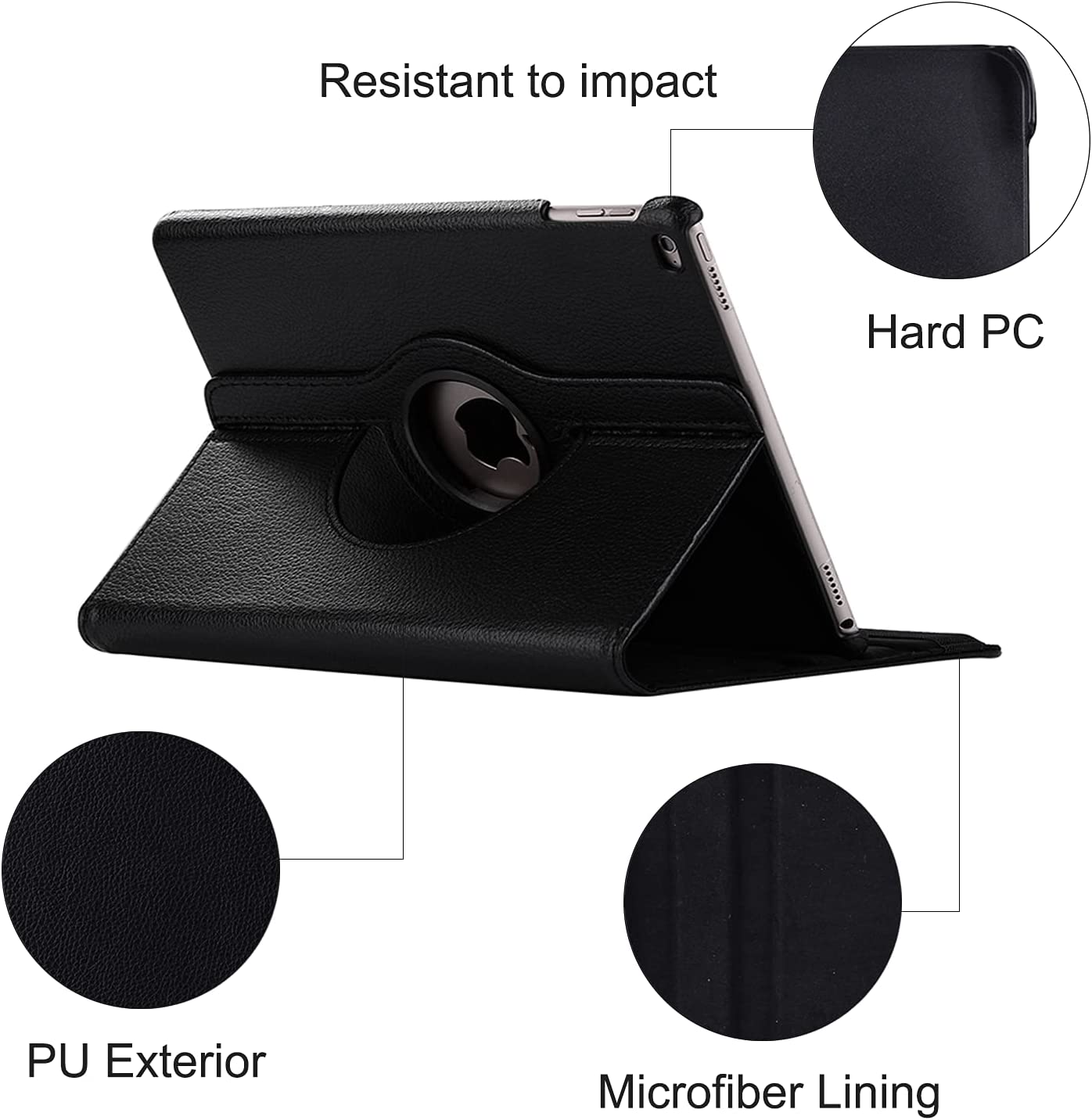 360 Degree Rotating Stand Case Auto Sleep/Wake Protective Case Cover for iPad 2022